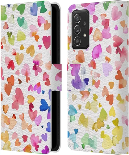 Vista 14 de Head Case Designs Officially Licensed Ninola Brushstrokes Multi Colorful Leather Wallet Case Compatible with Samsung Galaxy A07 4G