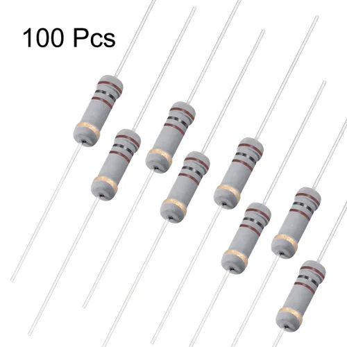 Vista 3 de uxcell 100 resistencias de 100 ohmios, resistencias de película de carbono de 1 W 5% de tolerancia, 4 bandas para proyectos y experimentos
