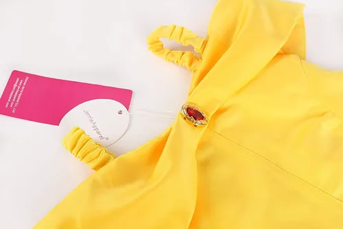 Vista 4 de JerrisApparel Vestido de princesa con hombros descubiertos, disfraz en capas para niña pequeña
