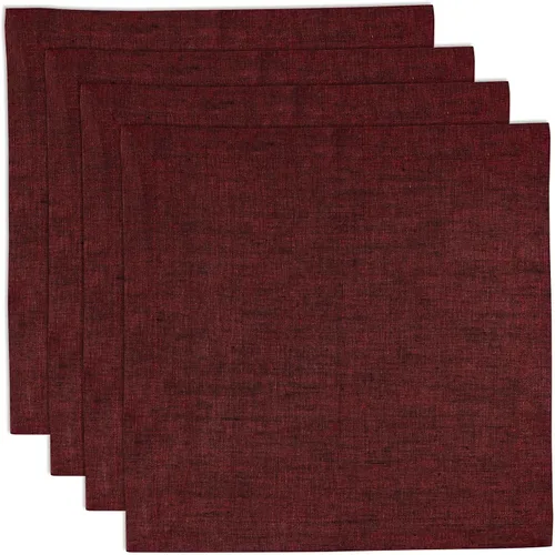 Vista 42 de Solino Home Athena - Juego de 4 manteles individuales cuadrados de lino natural claro de 14 x 14 pulgadas, manteles individuales 100 % lino puro