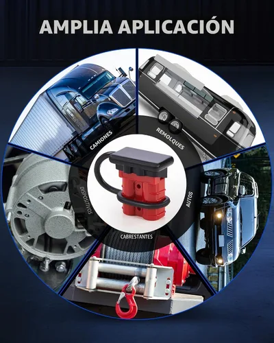Vista 6 de Orion Motor Tech arnés con cable de conexión / desconexión rápida calibre 6-8 para cabestrante de remolque CC de 12-36V, 50A Rojo