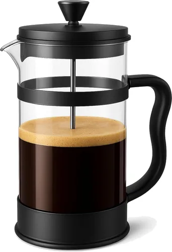 Vista 12 de Utopia Kitchen French Press - Cafetera de café expreso y té con filtros triples, émbolo de acero inoxidable y vidrio de borosilicato resistente al