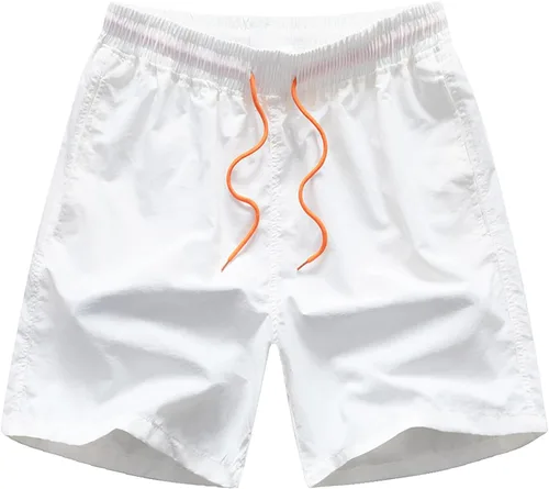 Vista 2 de Mens Beach Shorts,Men's Swim Trunks Quick Dry Beach Shorts Elastic Waist Pant with Pockets and Mesh Lining