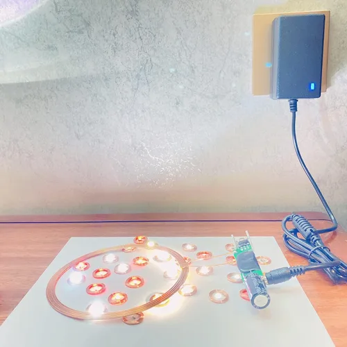 Vista 3 de Taidacent 5 piezas de LED inalámbricos de inducción y bobina de alta potencia inalámbrica de inducción lámpara LED sin cableado para micro modelado