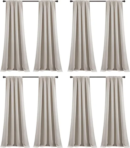 Vista 15 de Lush Decor Paneles de cortinas aisladas para oscurecer la habitación, con bolsillo para barra, par de cortinas largas para dormitorio o sala