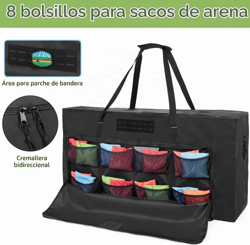 Vista 3 de GOBUROS Funda de transporte para tablero de Cornhole de 4 x 2 pies, se
