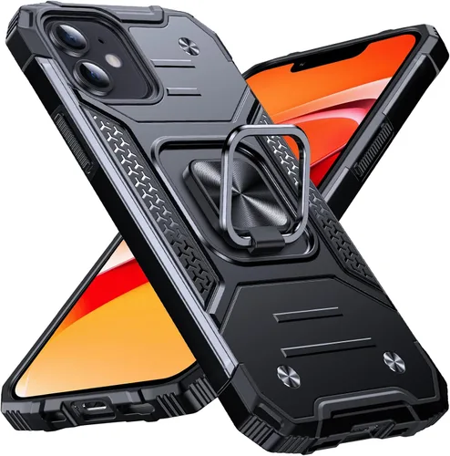 Vista 53 de Anqrp Funda resistente para iPhone 6/7/8/SE/SE2 con soporte de anillo mejorado y agarre, grado militar, a prueba de golpes, resistente y robusta