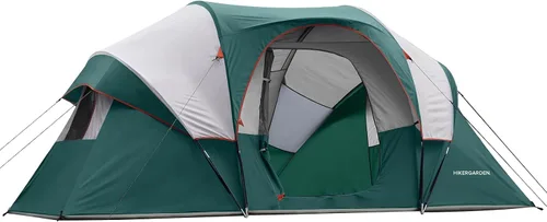 Vista 9 de HIKERGARDEN Tienda de Campaña para 10 Personas - Tienda Familiar Portátil de Fácil Instalación para Campamento, Tienda de Cúpula de Tela Resistente