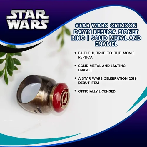 Vista 6 de Star Wars Crimson Dawn - Anillo de sello réplica de metal sólido y esmalte Metal