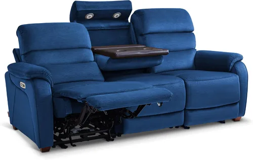 Vista 18 de MCombo ST258M3 - Sofá reclinable eléctrico de pared de 87.2 pulgadas con mesa abatible, sofá reclinable con reposacabezas ajustables, puertos