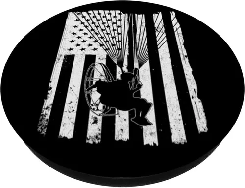 Vista 2 de Paramotor Powered Parapente USA American Flag PopSockets PopGrip: agarre intercambiable para teléfonos y tabletas