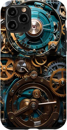 Vista 29 de Mechanical Steampunk Gears Internal Cogwork Mechanism Case for iPhone 17