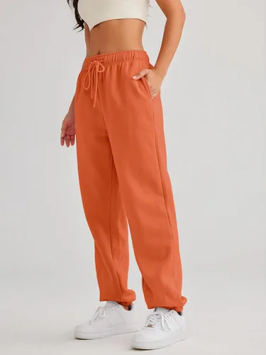 Vista 3 de AUTOMET Pantalones deportivos holgados de forro polar para mujer