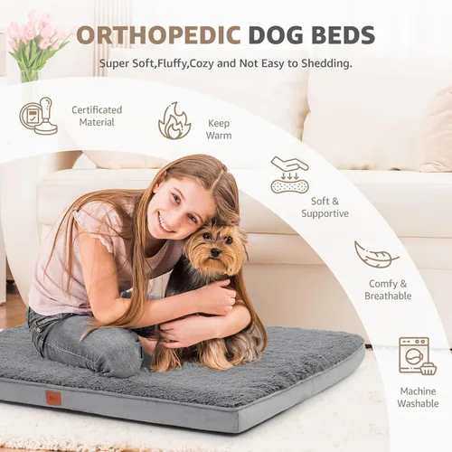 Vista 2 de Cama ortopédica para perros grandes, cama impermeable para perros con funda extraíble lavable y parte inferior antideslizante, colchón de espuma