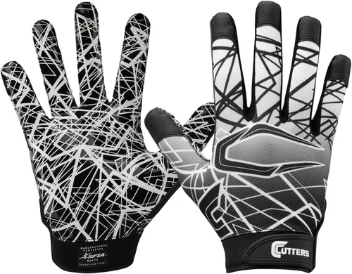 Vista 18 de Guantes de fútbol Cutters - Guantes de receptor de fútbol para el día del partido con agarre de silicona de alta adherencia, soporte y protección