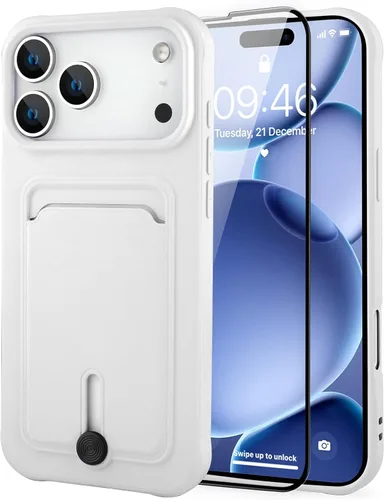 Vista 26 de MZELQ Cartera de TPU Compatible con Funda iPhone 12, Portarjetas Protección de Cámara Cubierta + Protector de Pantalla, Ranura Empujable para Niñas