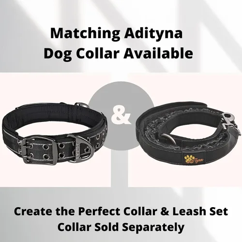 Vista 7 de ADITYNA - Correa elástica táctica para perro, 6-7.5 pies, perros medianos, grandes y XL Shock-absorbing bungee leash with 2 padded handles, metal