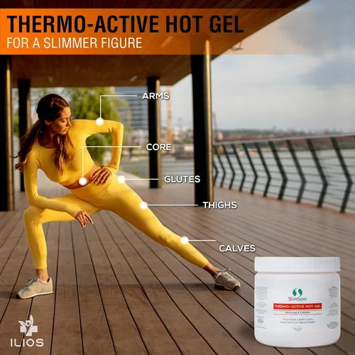 Vista 5 de SlimSpa Gel caliente termoactivo - Tratamiento para mujeres y hombres, removedor de celulitis para vientre, trasero, brazo, abdomen - Gel corporal