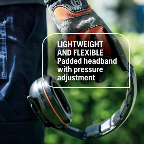Vista 2 de Husqvarna Professional Headband Hearing Protectors 25dB(A) NRR, Lightweight, Padded Headband, Clamshell Design, Black