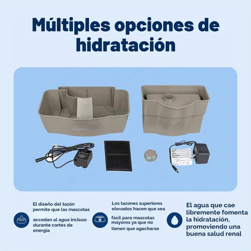 Vista 5 de Bebedero PetSafe fuente de agua de varios niveles para mascotas