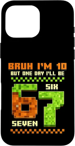 Vista 19 de Bruh I'm 10 But One-Day I'll Be 67 Retro 10th Birthday Kids Case for iPhone XR