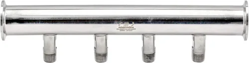 Vista 6 de HFS (R) Abrazadera triple de 1,5 "a NPT Colector de cuatro vías (4) 1/2 "NPT macho 24" longitud 304 acero inoxidable