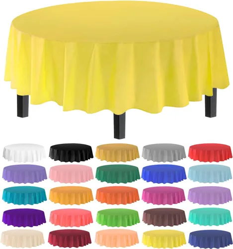Vista 45 de allgala Juego de 12 manteles de plástico premium para mesa, desechables - 54 x 108 pulgadas - Impermeable, resistente a manchas, fácil de limpiar