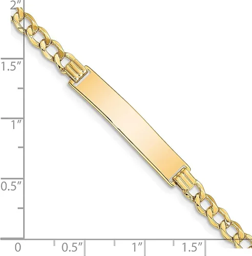 Vista 3 de 14k Yellow Gold Curb Link 675mm Id Bracelet 8 Inch Fine Jewelry For Women Gifts For Her