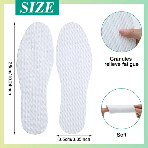 Vista 2 de Janmercy 100 pares de forros desechables para zapatos, plantillas finas transpirables reemplazables que absorben el sudor, plantillas para zapatos