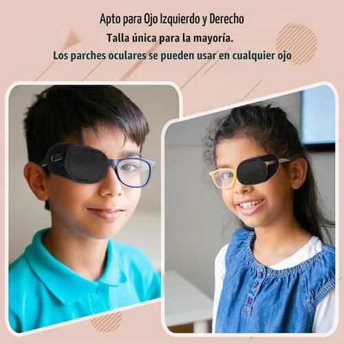 Vista 4 de 12 parches para los ojos, cómodos parches para el ojo izquierdo o derecho, para uso médico profesional, cobertura de un solo ojo, reutilizables