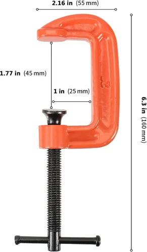 Vista 2 de 16 abrazaderas mini C de 2 pulgadas, abrazadera G de hierro maleable para carpintería, soldadura y construcción, apertura de mandíbula de 2