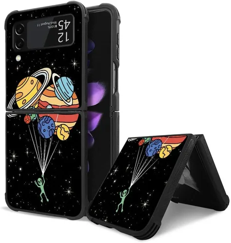 Vista 25 de Funda compatible con Samsung Galaxy Z Fold 2 5G, sistema solar de globo alienígena, diseño de patrón increíble, a prueba de golpes, antiarañazos