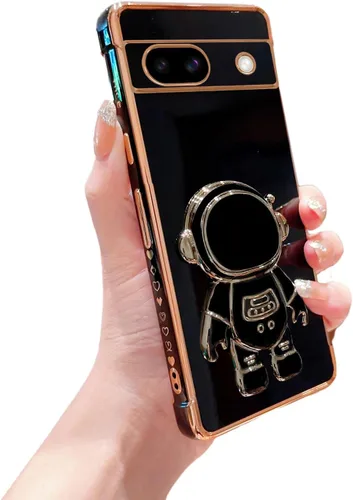 Vista 23 de phylla Funda para teléfono para Google Pixel 7A 6.1" 5g, Funda de teléfono con soporte astronauta chapado de lujo con patrón lateral pequeño