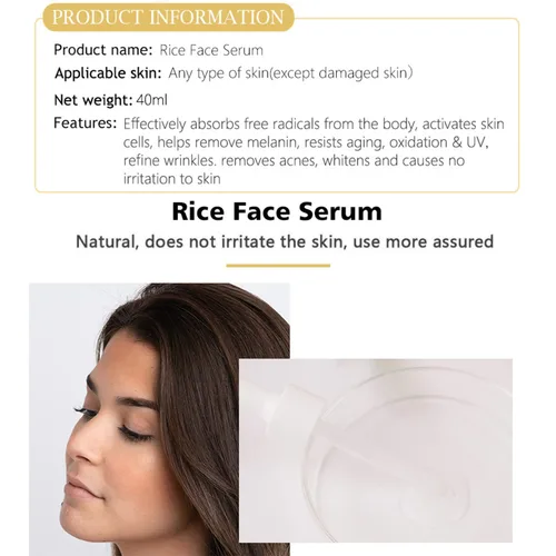 Vista 6 de AICHUN BEAUTY Suero facial Extracto de arroz natural Hidratante Anti-Acné Anti-Oxidación Refine Arrugas 1.4 fl oz/1.35fl.oz