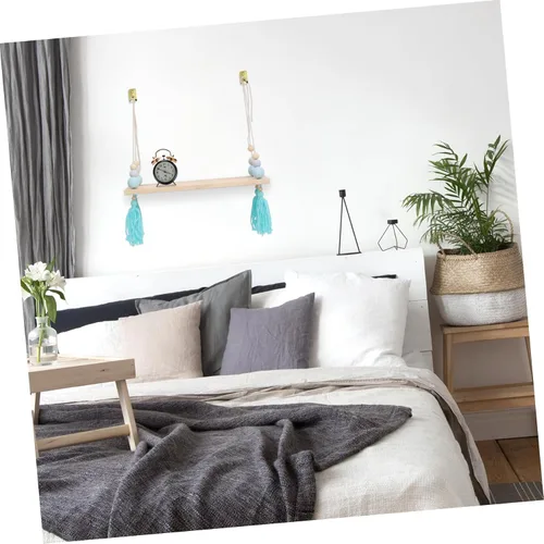 Vista 2 de ARTIBETTER Soportes de esquina para plantas colgantes, decoración de pared, bonita decoración de habitación, estante rústico para dormitorio
