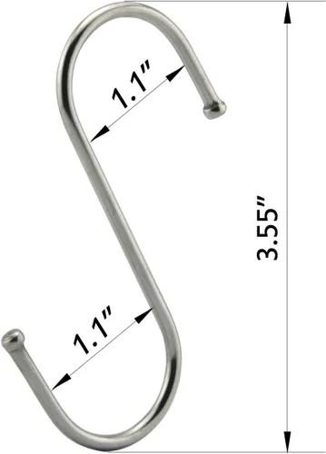 Vista 3 de ganchos de alta calidad en forma de S. Resistentes, de acero inoxidable, ganchos para colgar, Metal L