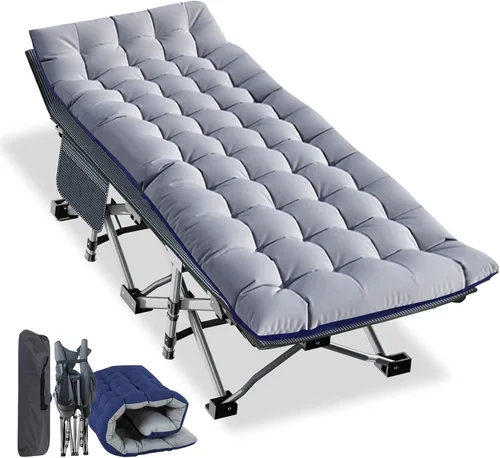 Vista 13 de NAIZEA Catres plegables para adultos, catre plegable con colchón, cama plegable para camping, catre militar portátil, catres de dormir Oxford