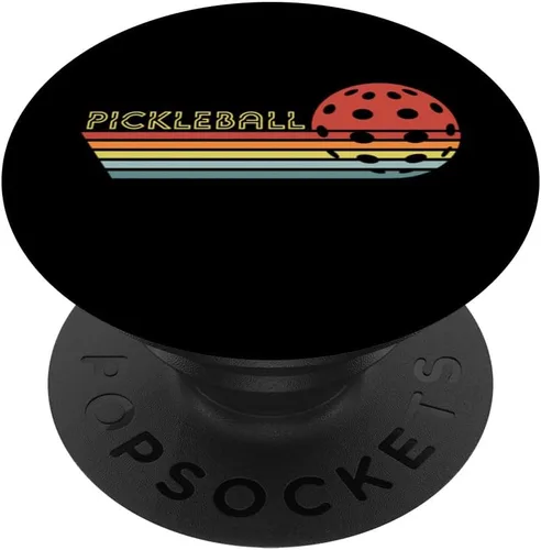 Vista 6 de Pickleball retro vintage Pickleball paddles Dink Sunset gift PopSockets MagSafe PopGrip for iPhone