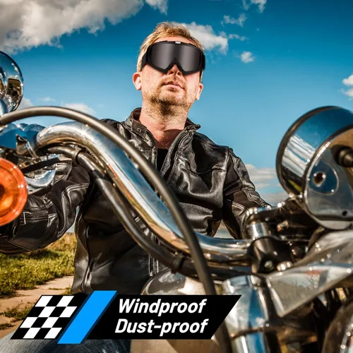 Vista 6 de Tallew Paquete de 4 gafas para motocicleta, gafas para bicicleta de tierra, ATV, UTV, antiarañazos para hombres y mujeres (color simple)