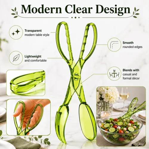Vista 5 de HIC Harold Import Co HIC Harold Import Co. Pinza para ensalada, con bisagras, 11.5 pulgadas, verde