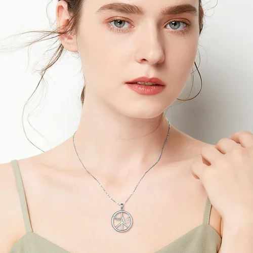Vista 2 de AXELUNA - Collar de plata de ley, regalo de joyería para mujeres, niñas y hombres