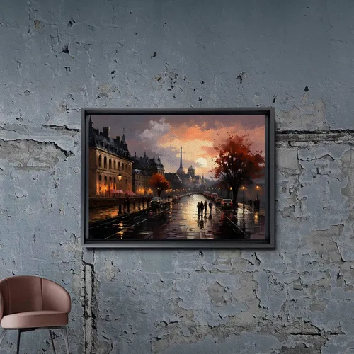 Vista 7 de Eiffel Tower painting, Eiffel Tower wall art, depiction of the Eiffel Tower at night in brilliance