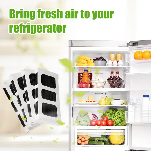 Vista 6 de 4 piezas de repuesto de filtro de aire para refrigerador, tecnología activada por carbono, filtro de aire fresco para refrigerador compatible