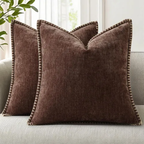 Vista 30 de decorUhome Juego de 2 fundas de almohada de felpilla suave y acogedora de otoño de 12 x 12 pulgadas, fundas decorativas modernas de terciopelo Aqua