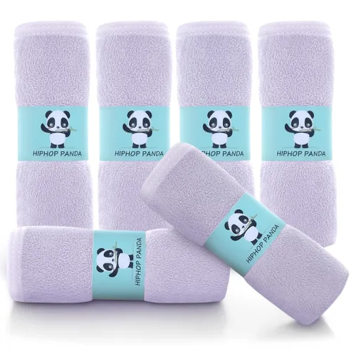 Vista 23 de HIPHOP PANDA Toallitas para bebé, rayón hecho de bambú - 2 capas ultra suaves y absorbentes, toallita facial de baño para recién nacidos - toallitas