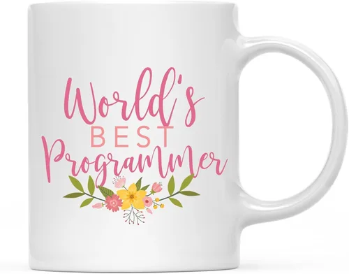 Vista 22 de Andaz Press Taza de café de 11 oz, regalo de broma de la mejor abbuela del mundo, diseño floral, paquete de 1