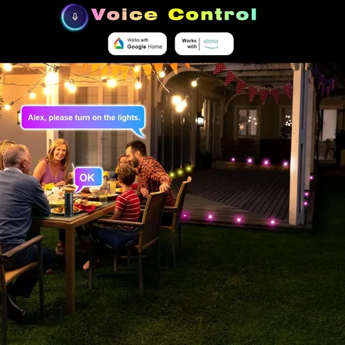 Vista 5 de FVTLED Kit de luces LED para cubierta, 20 piezas Φ1.22 D31 WiFi control de teléfono inteligente de bajo voltaje empotrado RGBW iluminación de Rgbw
