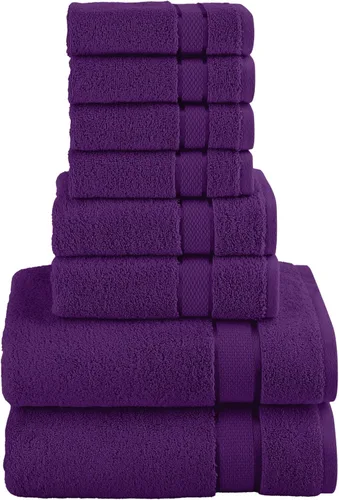 Vista 39 de Elegant Comfort Juego de 8 toallas de algodón de alta calidad, incluye 4 toallas pequeñas, 2 toallas de mano y 2 toallas de baño, 100% algodón