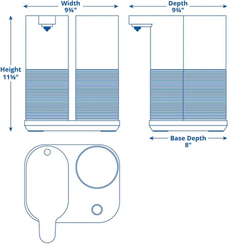 Vista 8 de Sistema de filtro de agua de encimera Aquasana para agua potable - Máquina de agua limpia - Elimina el 97% del cloro - Filtración compacta