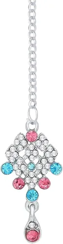 Vista 4 de Rockland fashion Espléndido juego de gargantilla de aleación chapada en plata para mujeres y niñas, Metal, Diamantes de imitación
